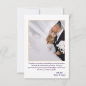 Modern Retro Typography Faux Gold Photo Wedding Bedankkaart (Achterkant)