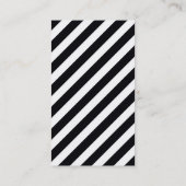 MODERN RETRO vet diagonaal gestreept zwart wit Visitekaartje (Achterkant)