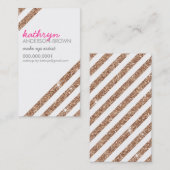 MODERN RETRO vet gestreept cool roos gouden glitte Visitekaartje (Voorkant / Achterkant)