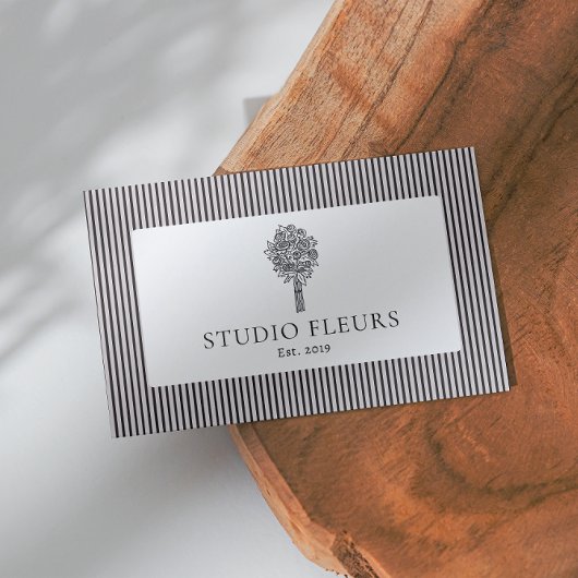 Modern Retro Vibe Logo Gestreept Visitekaartje
