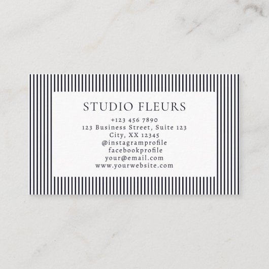 Modern Retro Vibe Logo Gestreept Visitekaartje (Achterkant)