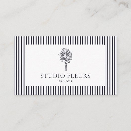 Modern Retro Vibe Logo Gestreept Visitekaartje (Voorkant)