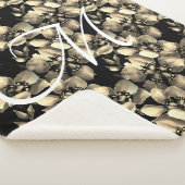 Modern Retro Victoriaans Floral Pattern Monogram Sherpa Deken (3/4)