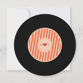 Modern Retro Vinyl Record Oranje Sky Blue Wedding Kaart (Achterkant)