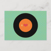 Modern Retro Vinyl Record Wedding Informatiekaartje (Achterkant)