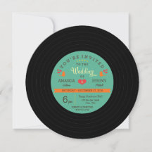 Modern Retro Vinyl Record Wedding
