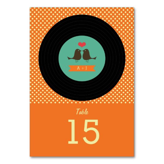 Modern Retro Vinyl Record Wedding Kaart (Voorkant)