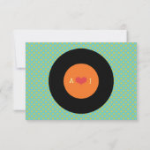 Modern Retro Vinyl Record Wedding Kaart (Achterkant)