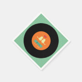 Modern Retro Vinyl Record Wedding Servetten (Hoek)