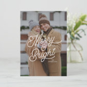 Modern Retro vrolijk en helder foto vet script Feestdagenkaart (Staand voorkant)