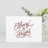 Modern Retro vrolijk en helder script | Cherry Red Feestdagenkaart (Staand voorkant)