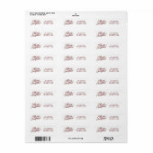 Modern Retro vrolijk kerstscript | Cherry Red Etiket (Full Sheet)