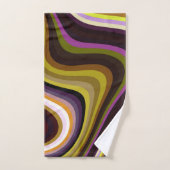 Modern Retro Wave Monogram Green Paars Brown Bad Handdoek (Handdoek)