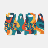 Modern Retro Wavy Abstract Pattern  Bedankdoosjes (Uitgevouwen)
