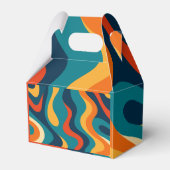 Modern Retro Wavy Abstract Pattern Bedankdoosjes (Voorkant Zijde)