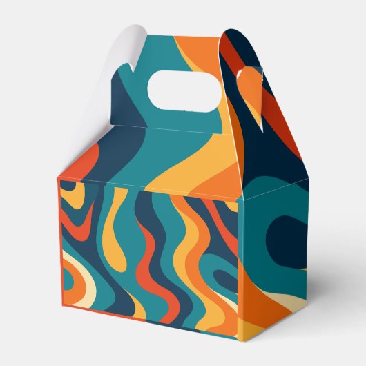 Modern Retro Wavy Abstract Pattern  Bedankdoosjes (Voorkant Zijde)