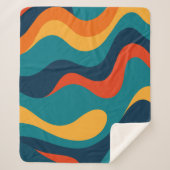 Modern Retro Wavy Abstract Pattern  Sherpa Deken (Voorkant)