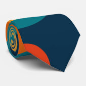 Modern Retro Wavy Abstract Pattern  Stropdas (Opgerold)