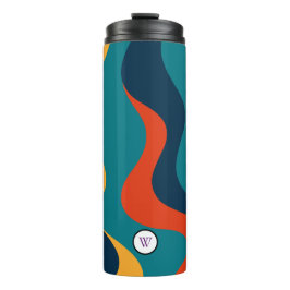 Modern Retro Wavy Abstract Pattern Thermosbeker