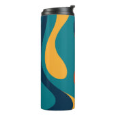 Modern Retro Wavy Abstract Pattern Thermosbeker (Gedraaid links)