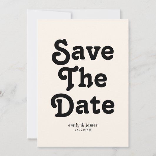 Modern Retro Weddenschap slaat de datum op Save The Date (Voorkant)