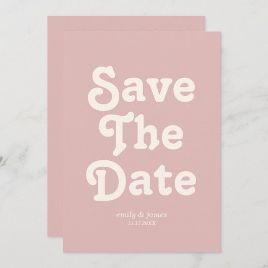 Modern Retro Weddenschap slaat de datum op Save The Date (Voorkant / Achterkant)