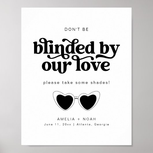 Modern Retro Weddenschap Zonnebrillen voor teken Poster (Voorkant)