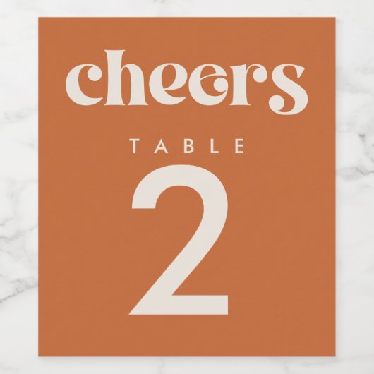 Modern Retro Weduwlijstnummer Wijn Etiket (Enkel label)