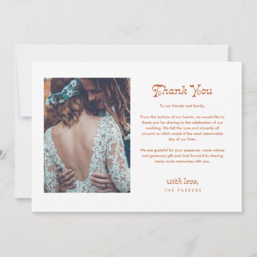 Modern Retro Whimsical Foto Weddenschap Hartelijk Bedankkaart (Achterkant)
