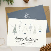 Modern Retro Whimsical Little Tree Business Logo Feestdagenkaart