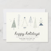 Modern Retro Whimsical Little Tree Business Logo Feestdagenkaart (Voorkant)