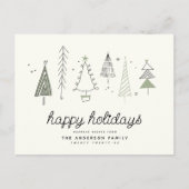 Modern Retro Whimsical Little Tree Forest Family Feestdagenkaart (Voorkant)