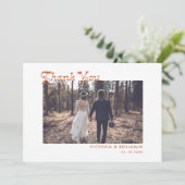 Modern Retro Whimsical Photo Wedding Bedankkaart (Staand voorkant)