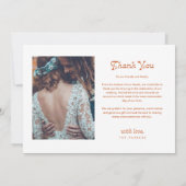 Modern Retro Whimsical Photo Wedding Bedankkaart (Achterkant)