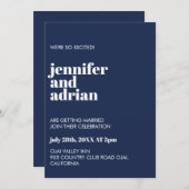 Modern Retro White Modern Invitation Kaart (Voorkant / Achterkant)