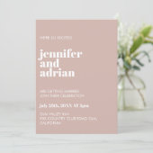 Modern Retro White Modern Invitation Kaart (Staand voorkant)