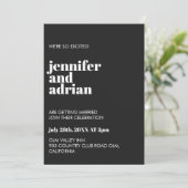 Modern Retro White Modern Invitation Kaart (Staand voorkant)