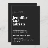 Modern Retro White Modern Invitation Kaart (Voorkant / Achterkant)
