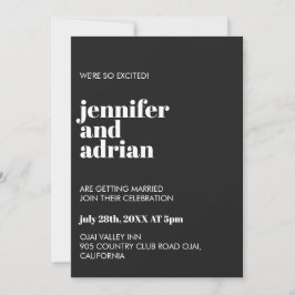 Modern Retro White Modern Invitation Kaart