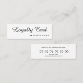 Modern Retro Wit Eenvoudig Klantenkaartje (Voorkant / Achterkant)