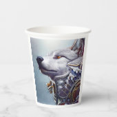 Modern, Retro Wolf Head Papieren Bekers (Voorkant)