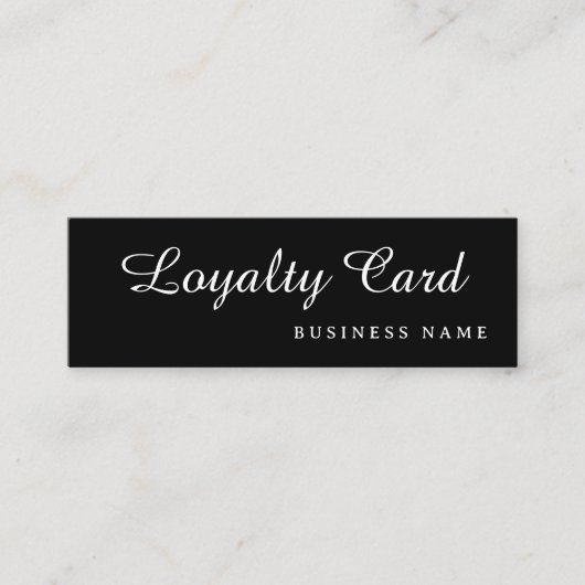 Modern Retro Zwart Eenvoudig Klantenkaartje (Voorkant)