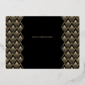 Modern Retro zwart en goud 50e Jubileum Folie Uitnodiging (Achterkant)