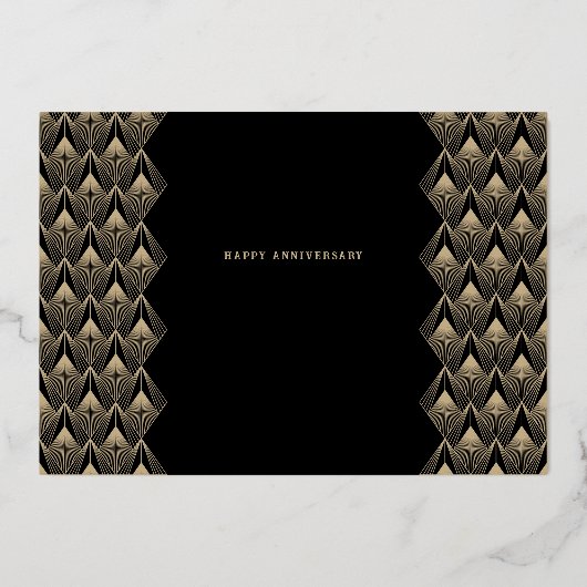 Modern Retro zwart en goud 50e Jubileum Folie Uitnodiging (Achterkant)