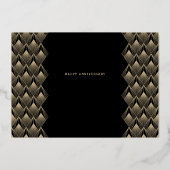Modern Retro zwart en goud 50ste verjaardag Folie Uitnodiging (Achterkant)