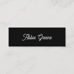 Modern Retro Zwart Script Mini Visitekaartje