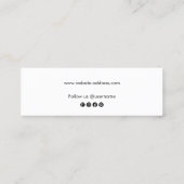 Modern Retro Zwart Script Mini Visitekaartje (Achterkant)