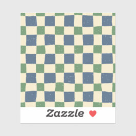 Modern Retrogingham Blauw Roze Scrapbook patroon Sticker