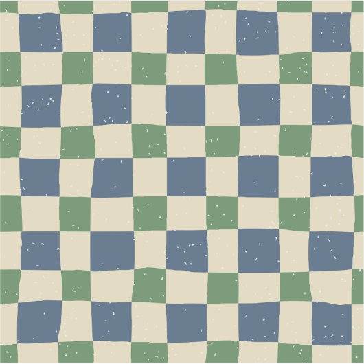 Modern Retrogingham Blauw Roze Scrapbook patroon Sticker (Voorkant)