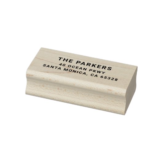 Modern Return Address Wood Rubber Stamp Rubberstempel (Stempel)